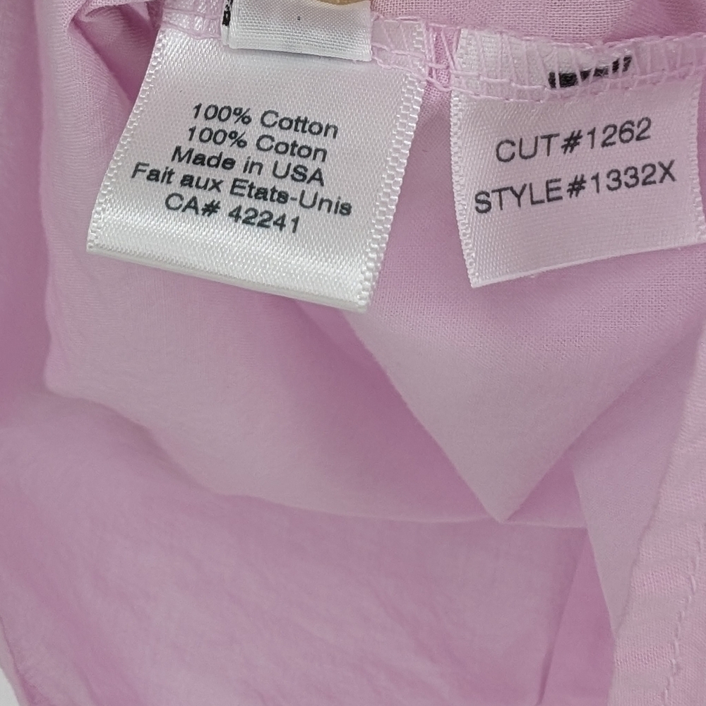 Stark X Let's Party Poplin Top 100% Cotton Pink Mist Large NWT - Picture 7 of 7